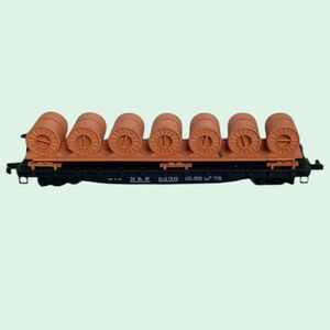N Bachmann 73950 52’ Flat Car N&W #5236 w/ Cable Reels Load